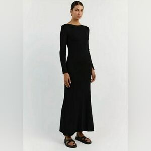 dissh long sleeve maxi dress HADLEY BLACK LONG SLEEVE KNIT MAXI DRESS  DISSH